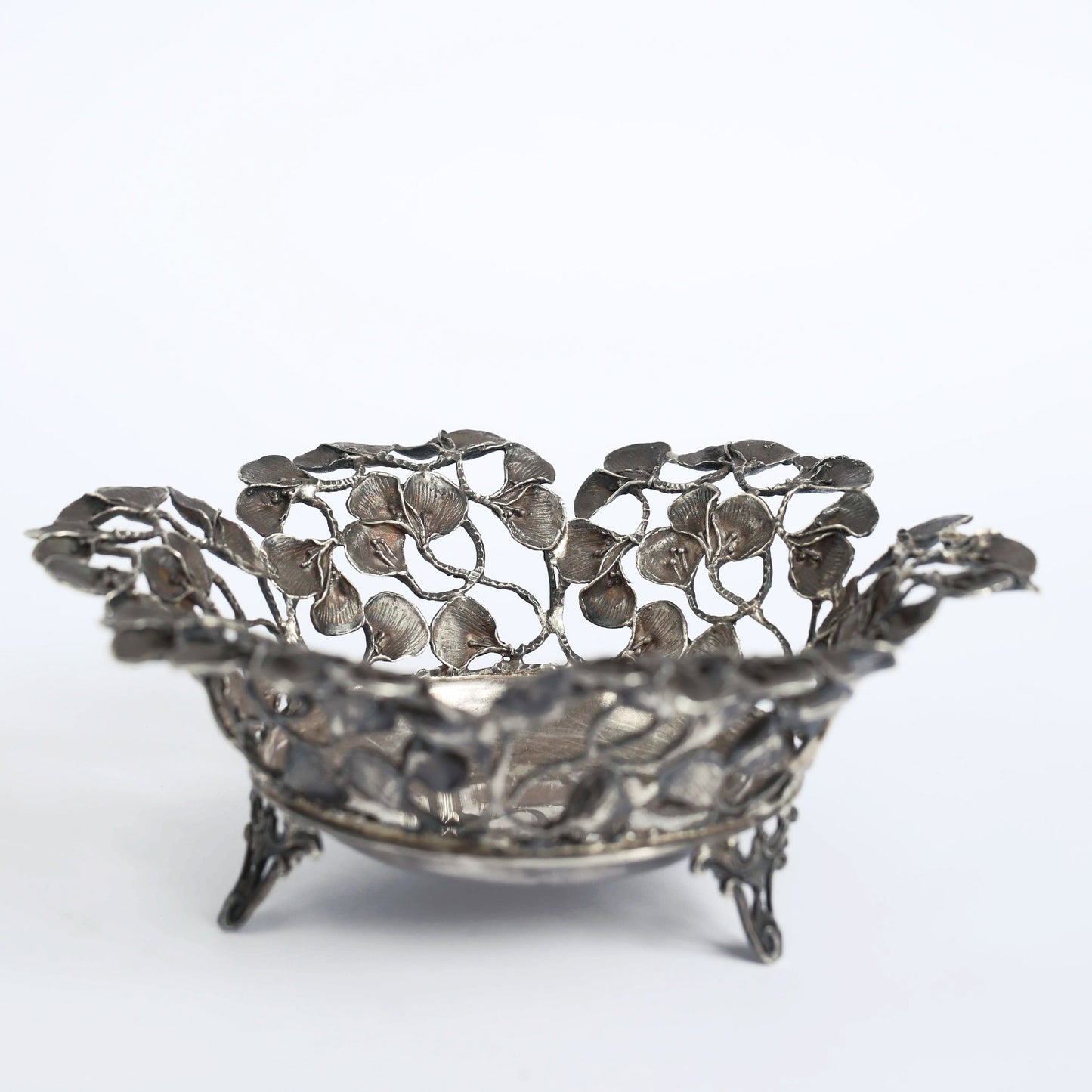 Flower Silver Fruit Bowl
