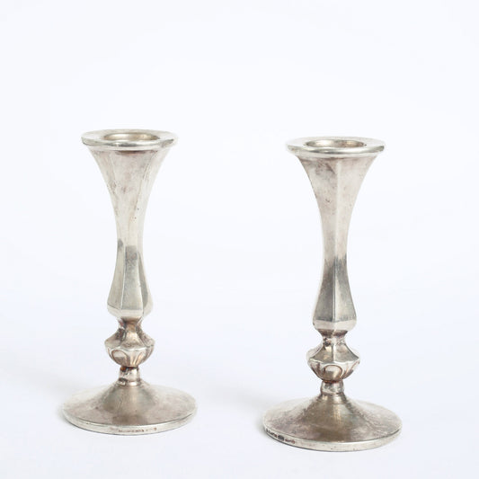 Short Silver candleholders