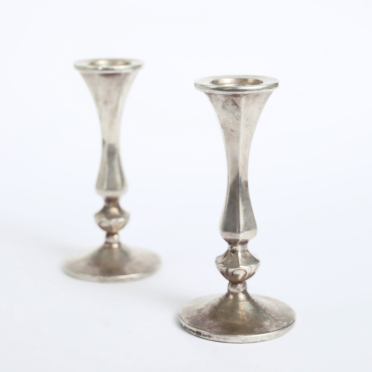 Short Silver candleholders