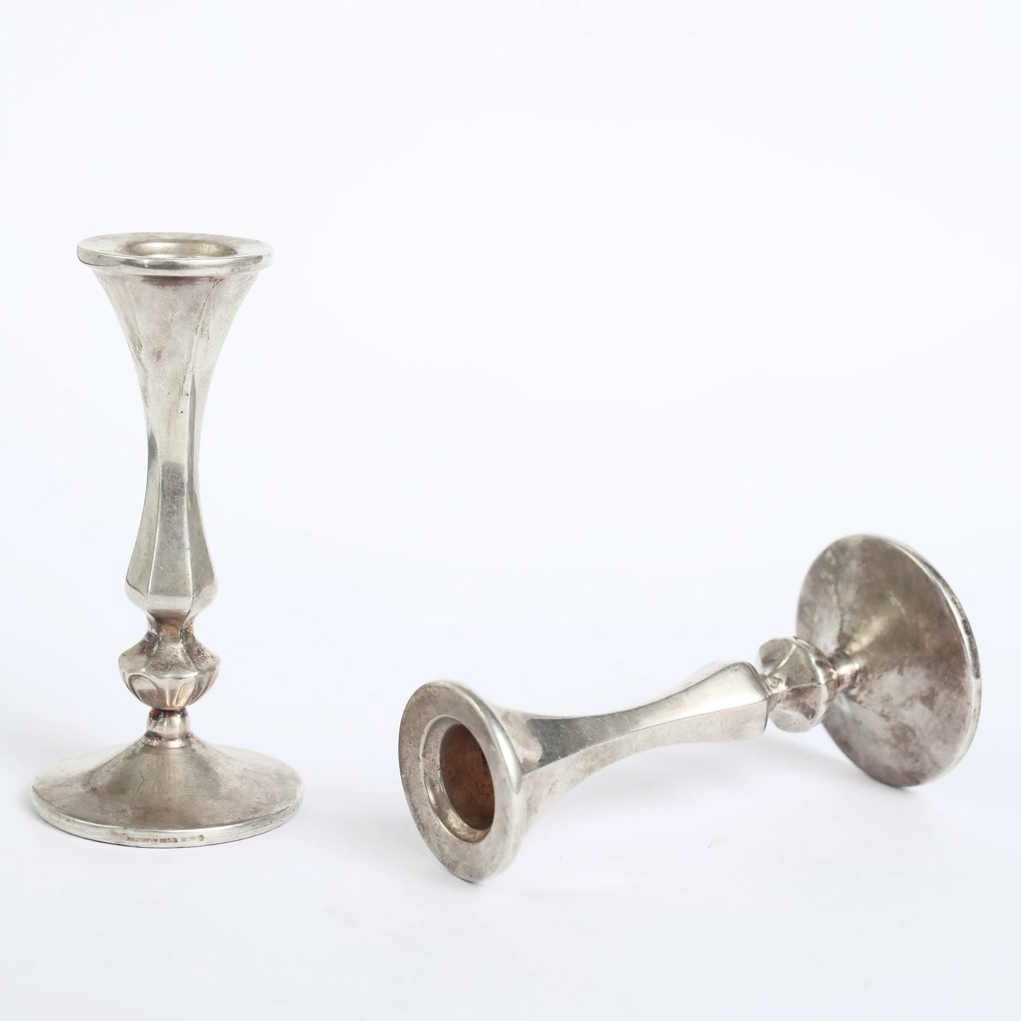 Short Silver candleholders