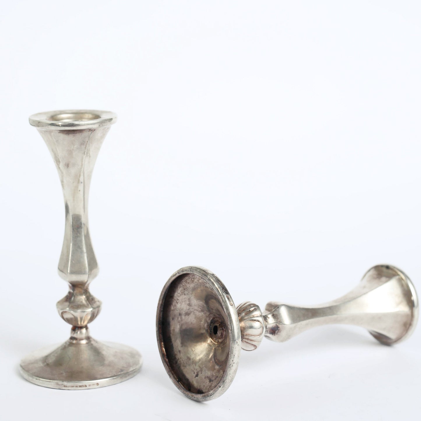 Short Silver candleholders