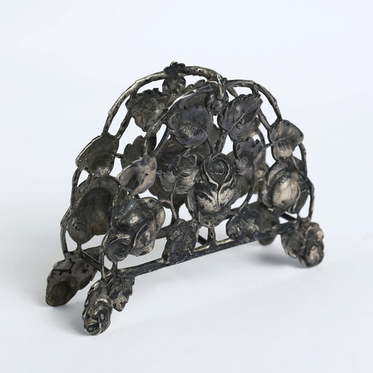 Roses Silver Napkin Holder