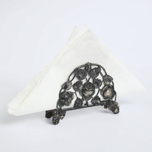 Roses Silver Napkin Holder