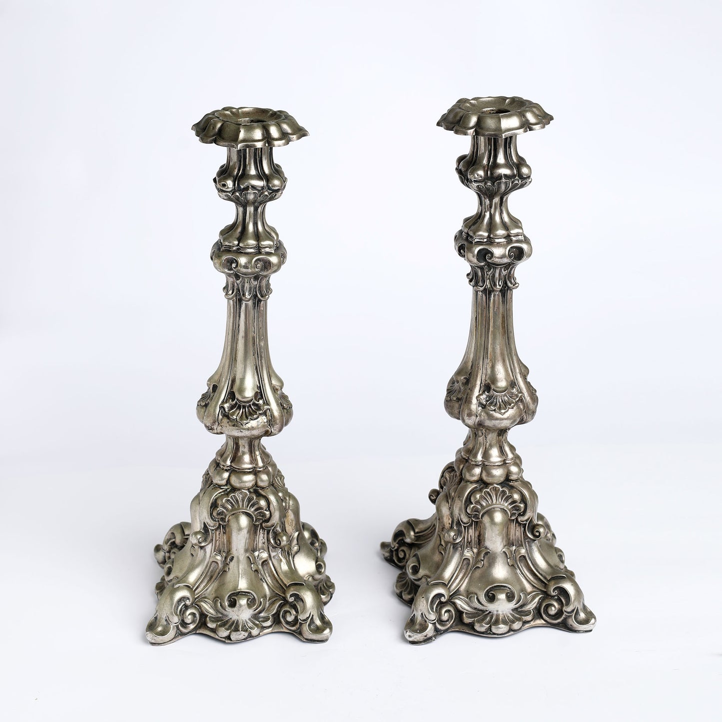 Huge pure silver candlesticks